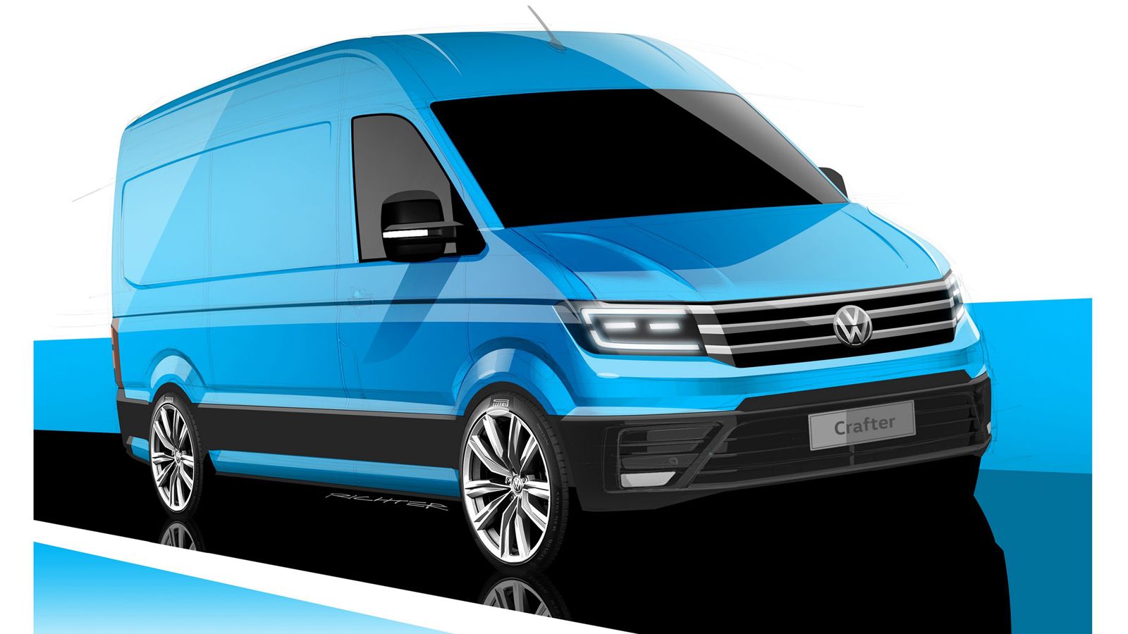 Η Volkswagen έδωσε στη δημοσιότητα τα πρώτα σκίτσα του νέου VW Crafter, το οποίο θα λανσαριστεί το προσεχές φθινόπωρο.